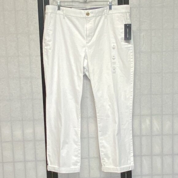 Tommy Hilfiger Slim Stretch Hampton Heritage Chino Ankle Pants Slacks White NWT - Picture 1 of 13